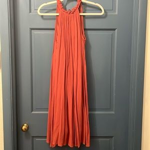 Burnt sienna colored Sleeveless Midi Dress Size Small
Worn once, like new